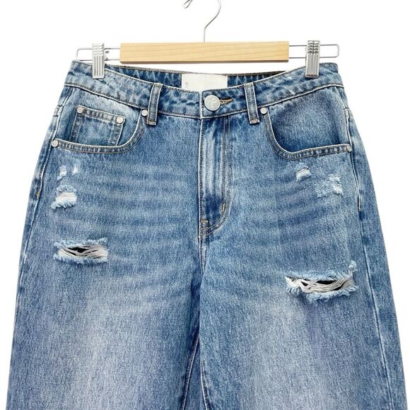 NWT One Teaspoon 1982s High Waist Barrel Jeans in Blue Love Medium Wash Size 26 - Picture 5 of 15